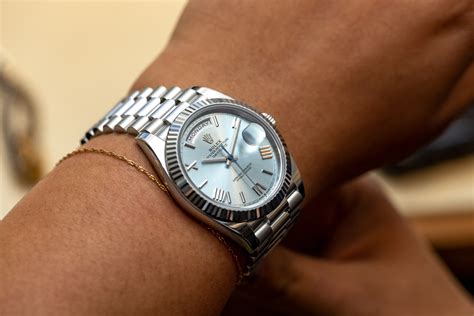 rolex day date on wrist platinum|rolex day date 36 platinum.